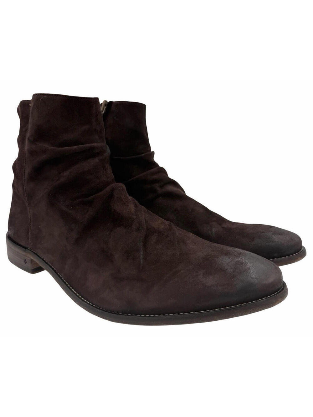 John Varvatos Morrison Sharpei Suede Ankle Boots Waxed Brown Size US 14
